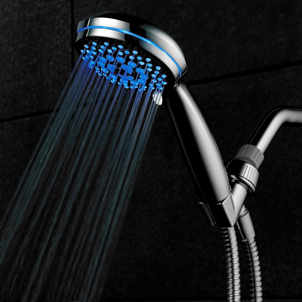 lighted shower head changes color