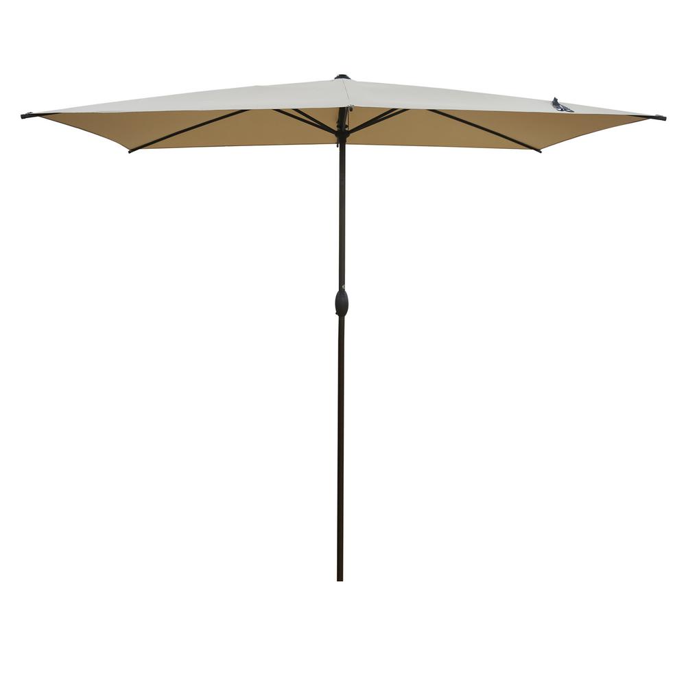 Abba Patio 6 5 Ft X 10 Ft Rectangular Market Push Tilt Patio Umbrella In Beige Ap23386ctb The Home Depot