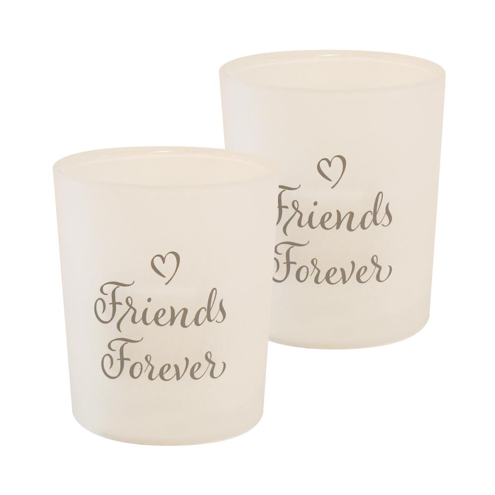 Lumabase Battery Operated Glass LED Candles - Friends Forever (Set of 2), White was $20.99 now $14.16 (33.0% off)
