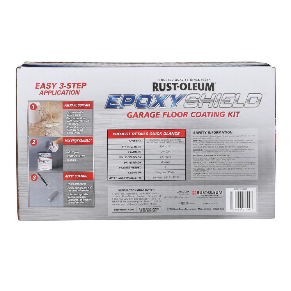 Rust Oleum SemiGloss Finish Epoxy Shield Garage Floor Coating, 2 Gal