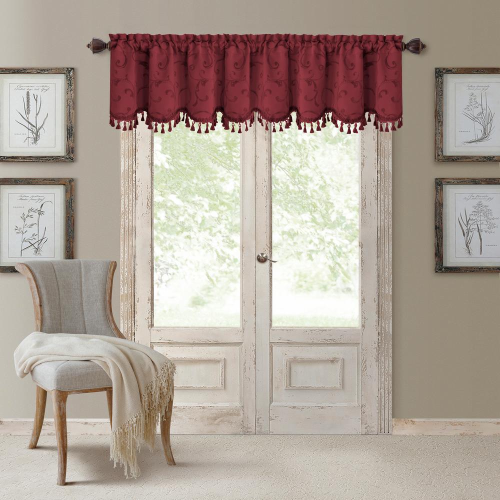 Elrene Mia Beaded Scallop Window Valance 026865901573 The Home Depot