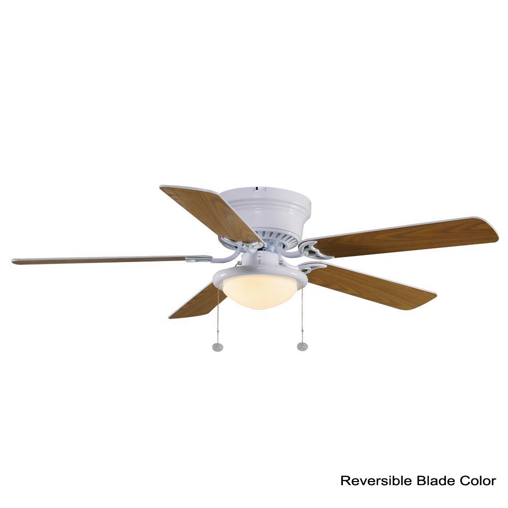 Hugger 52 In Led Indoor White Ceiling Fan With Light Kit