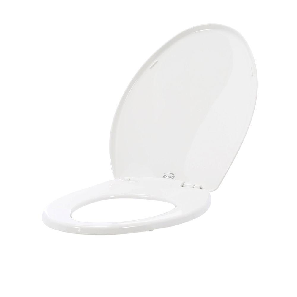 BEMIS Slow Close Elongated Closed Front Toilet Seat in White1580SLOW