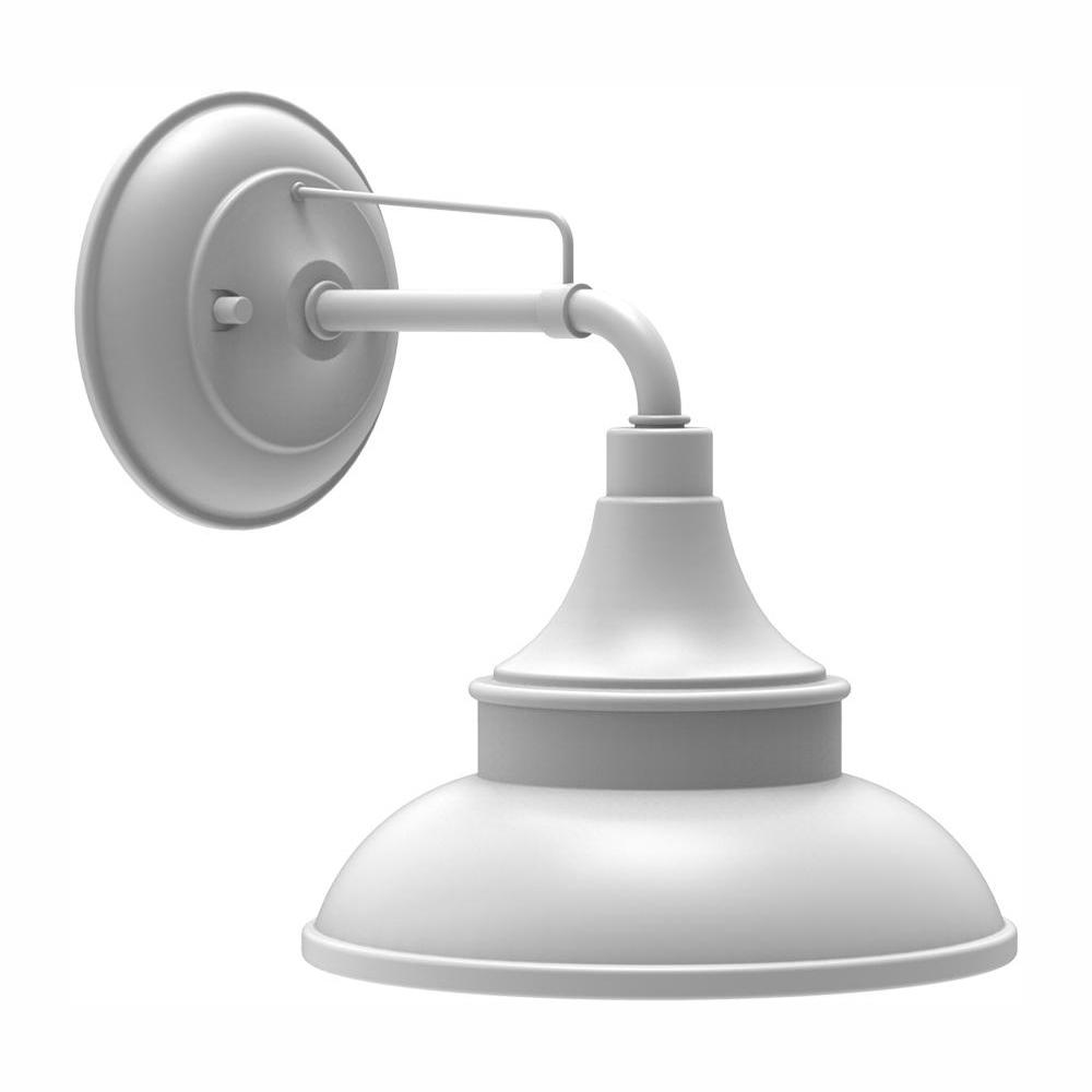 Hampton Bay Matte White Outdoor Barn Light Wall Mount Sconce Outdoor Barn Light Wall Mount Sconce