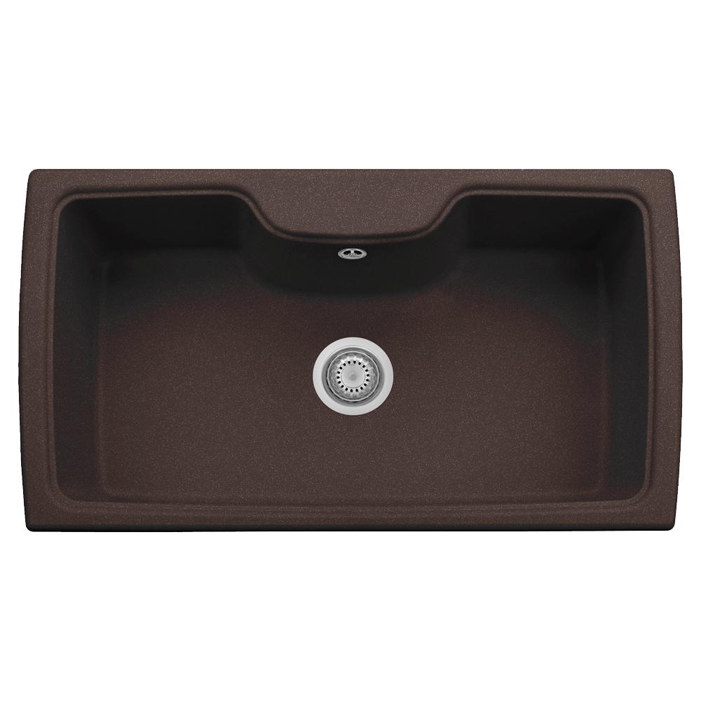 Latoscana Harmony Drop In Granite Composite 22 1 Hole Single Bowl Kitchen Sink Brown