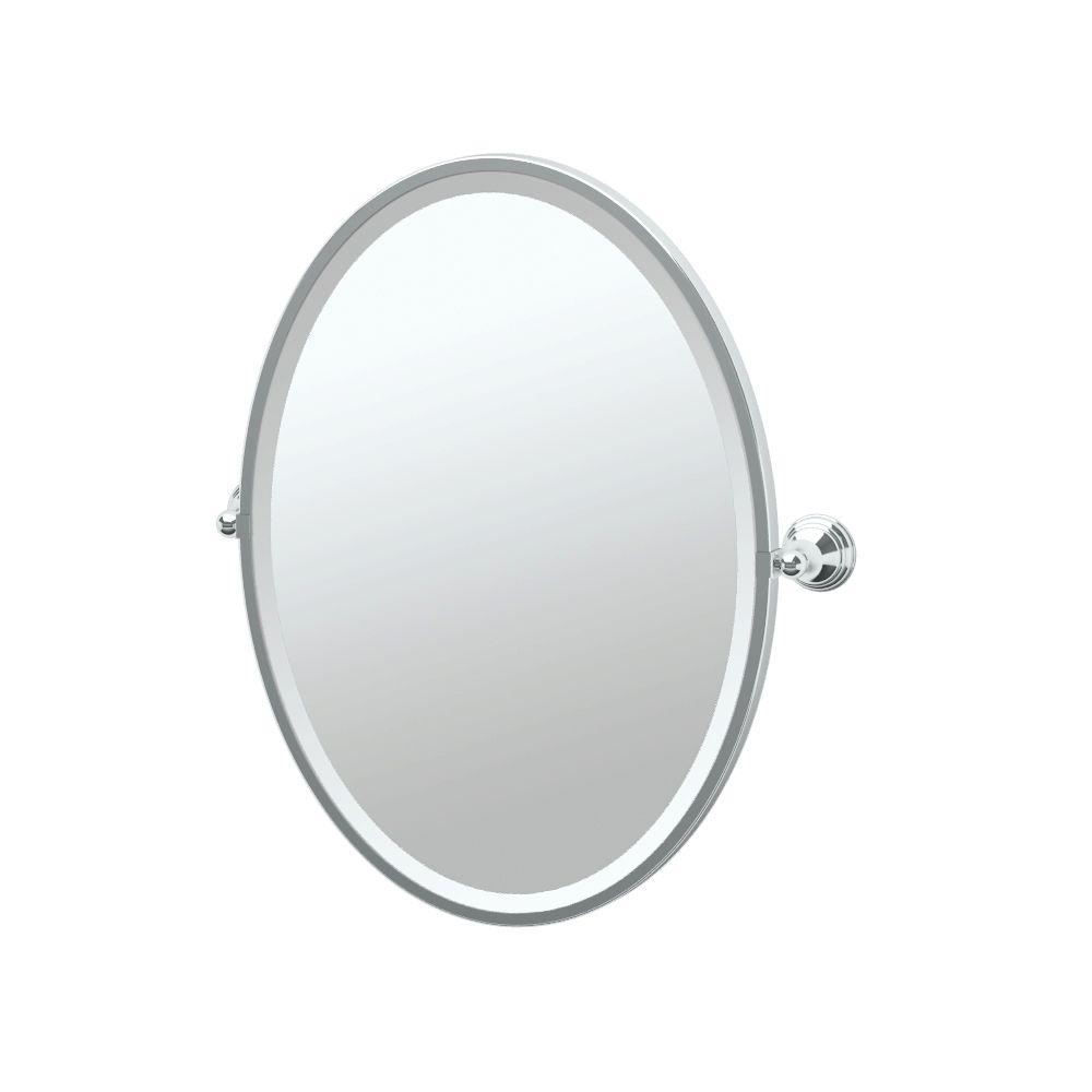 Gatco Charlotte 25 In X 28 Framed Single Oval Mirror Chrome Framed Single Oval Mirror In Chrome
