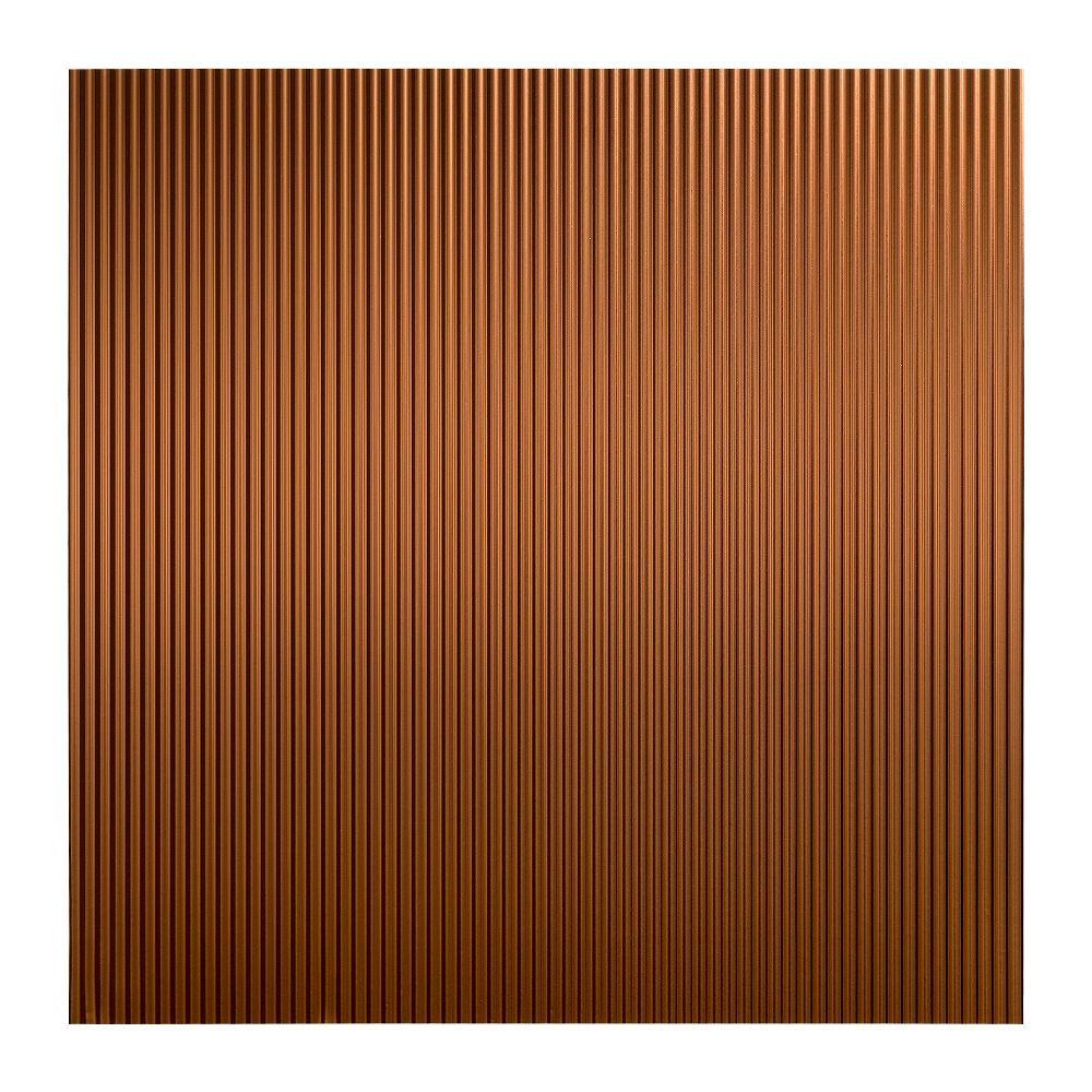 Fasade Rib 2 Ft X 2 Ft Vinyl Lay In Ceiling Tile In Oil Rubbed Bronze