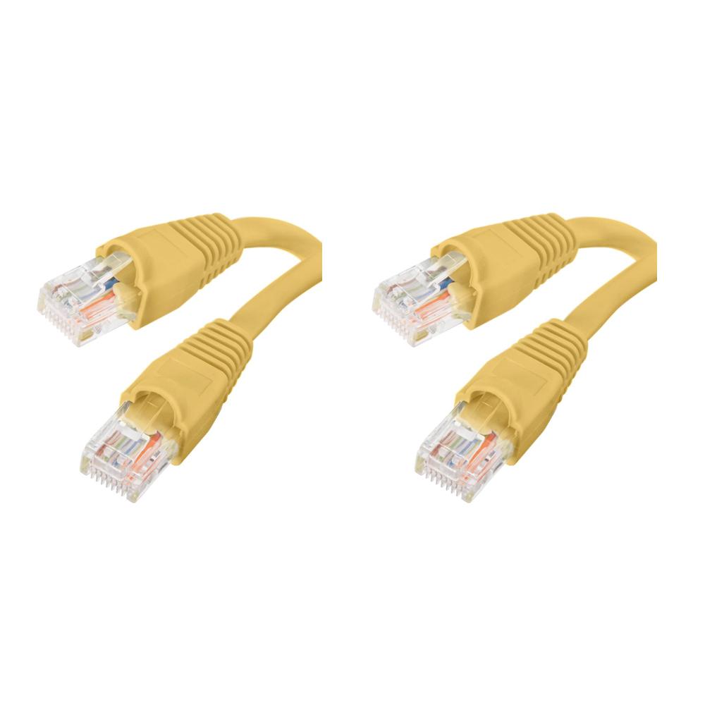 Commercial Electric 7 ft. Cat5e UTP Cable, Yellow (3Pack
