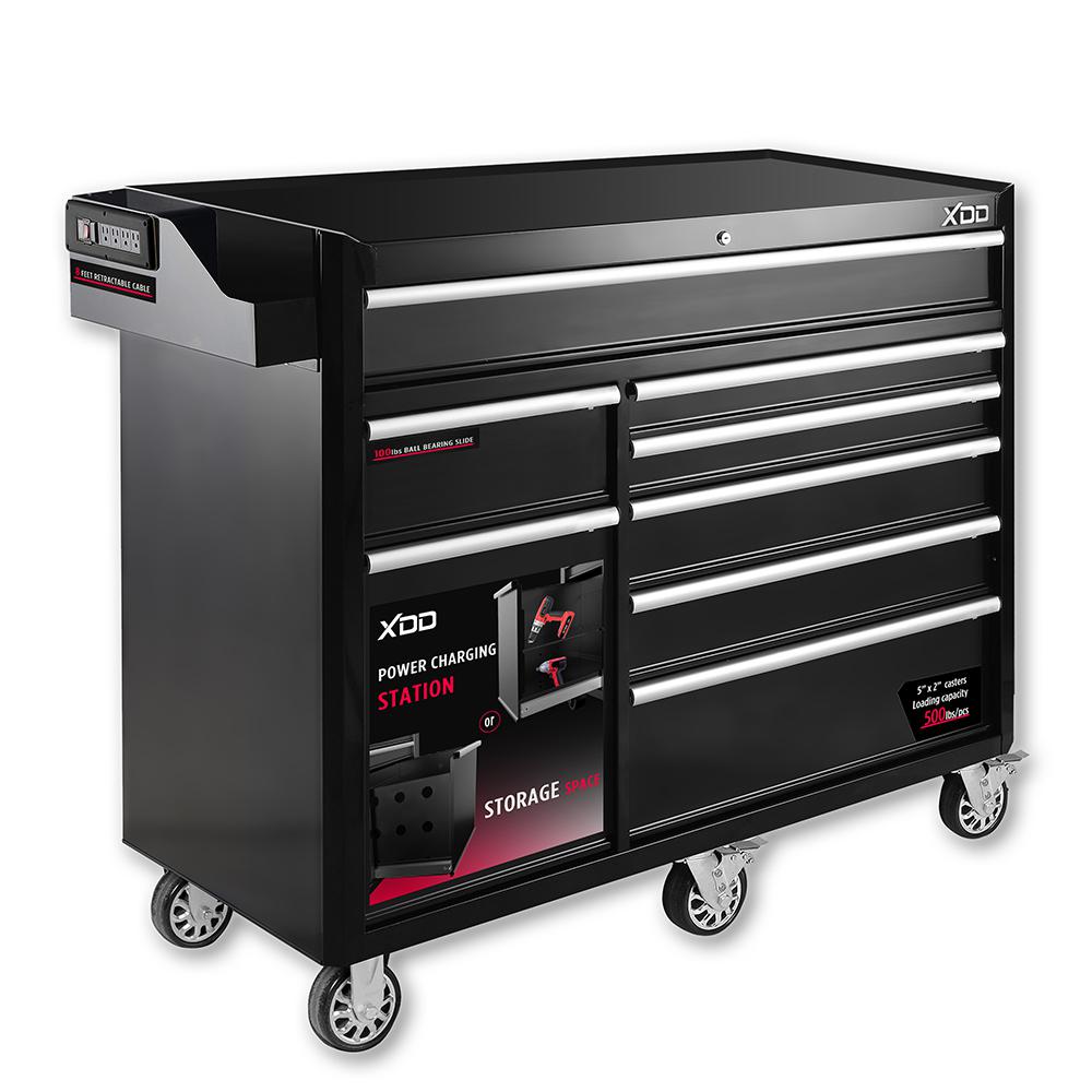 Xdd 56 In 8 Drawer Tool Chest Cabinet Mobile Workbench In Matte Black Fr5608b The Home Depot