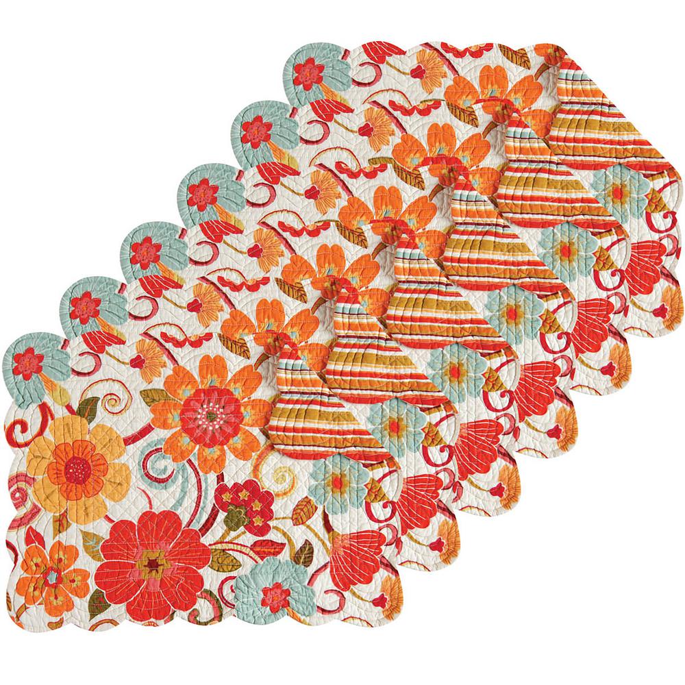 C&F HOME Giselle Orange Placemat (Set of 6) 862621662S6 The Home Depot