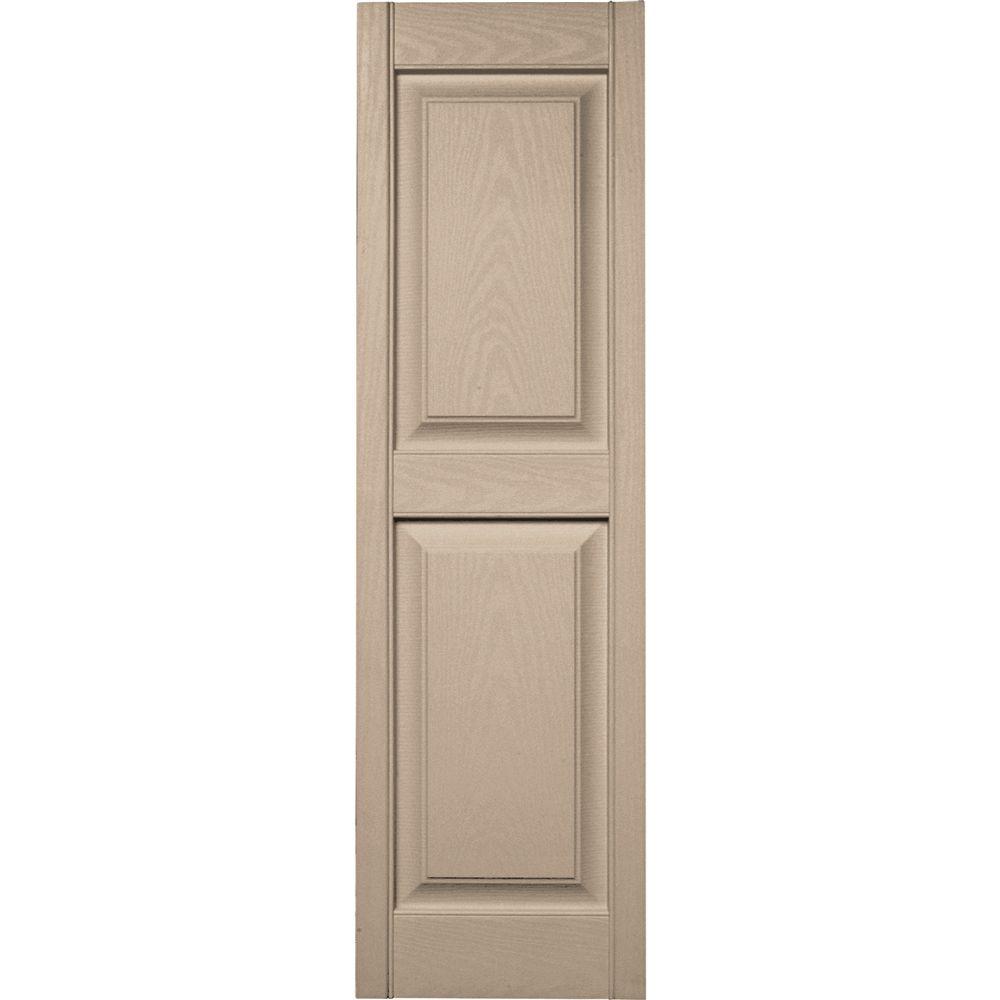 Builders Edge Shutters & Hardware 15 in. x 51 in. Raised Panel Shutters Pair in #023 Wicker 030140051023