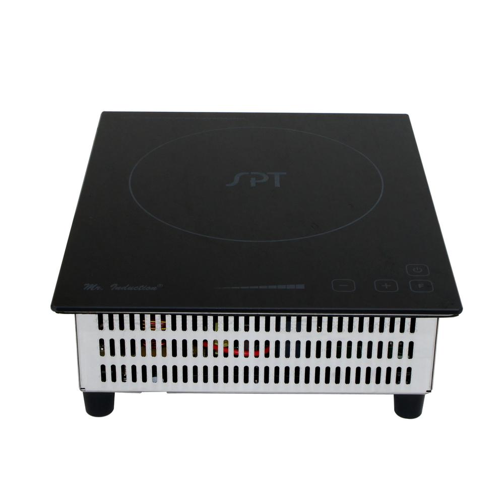 Spt Pan Presence Sensor Induction Cooktops The Home 8 86 In Mini Tempered Gl Induction Cooktop Black With Smart Fry 1 Element