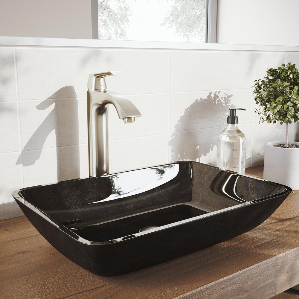 Vigo Rectangular Gray Onyx Glass Vessel Bathroom Sink Set With Linus Faucet In Brushed Nickel Vgt1651 The Home Depot - Vigo Rectangular Gray Onyx Glass Vessel Bathroom Sink Vigo Rectangular Gray Onyx Glass Vessel Bathroom Sink Set With Linus Faucet In Brushed Nickel Vgt1651 The Home Depot - Vigo Rectangular Gray Onyx Glass Vessel Bathroom Sink