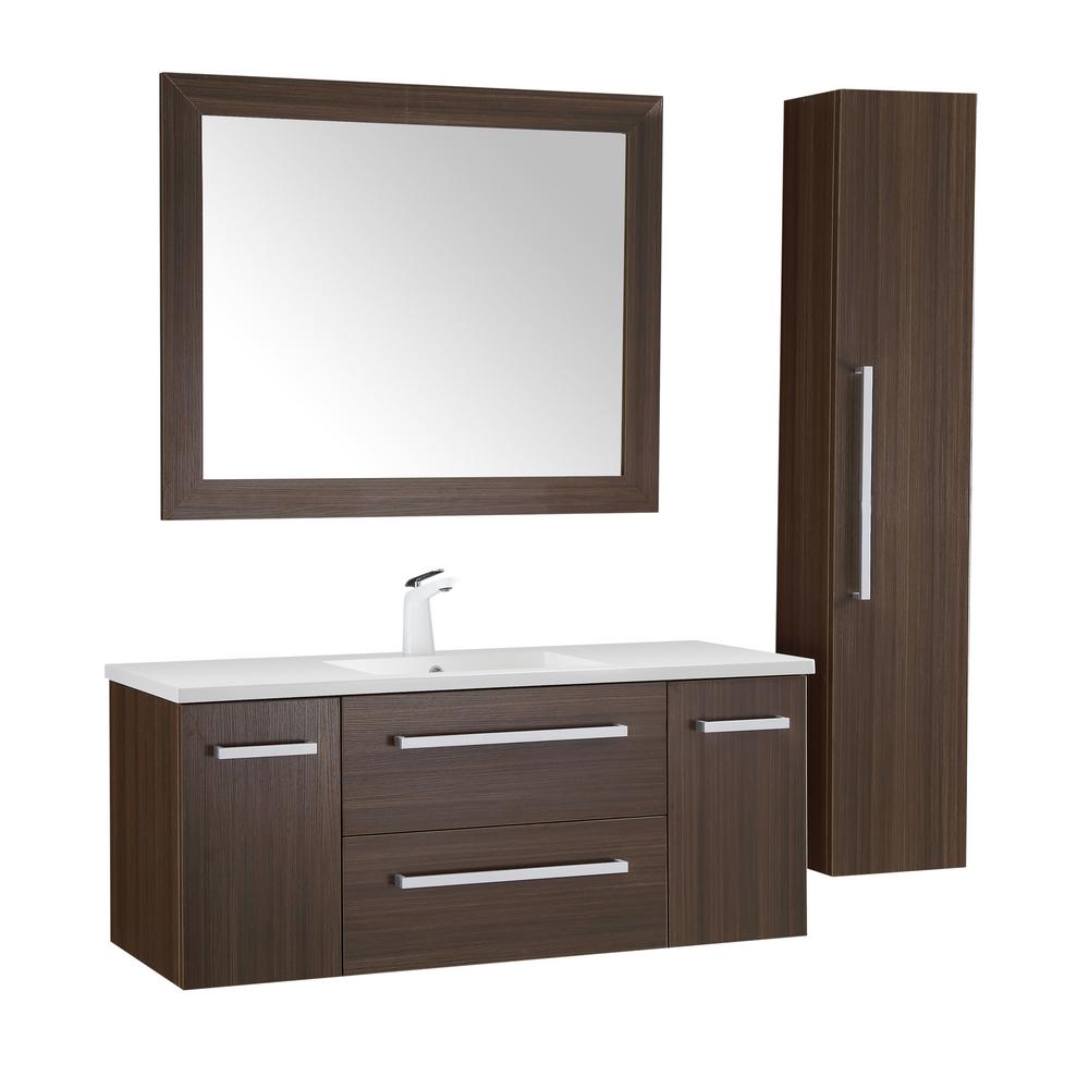 Anzzi Conques 48 In W X 20 H Bath Vanity Rich Brown With W X 20 In H Bath Vanity Rich Brown