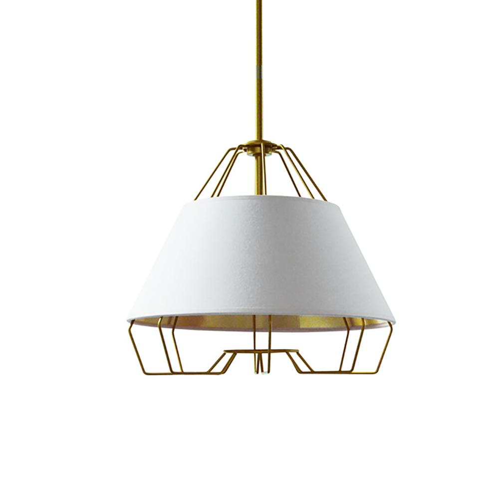 Filament Design 1 Light White And Gold Pendant With Painted Steel 1 Light White And Gold Pendant With Painted Steel Shade