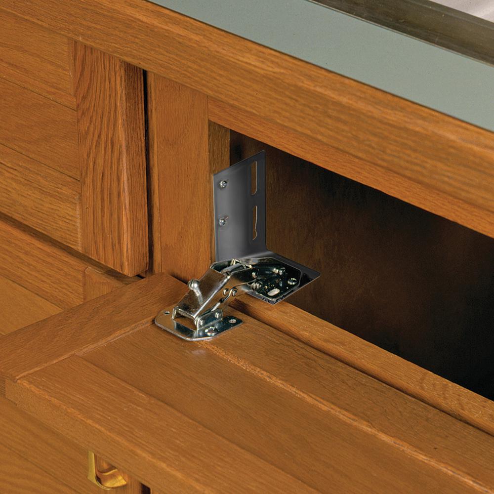 Knape And Vogt KV ET-H-N Euro Hinge For Sink Tip-Out Trays, Nickel Plated, Pair