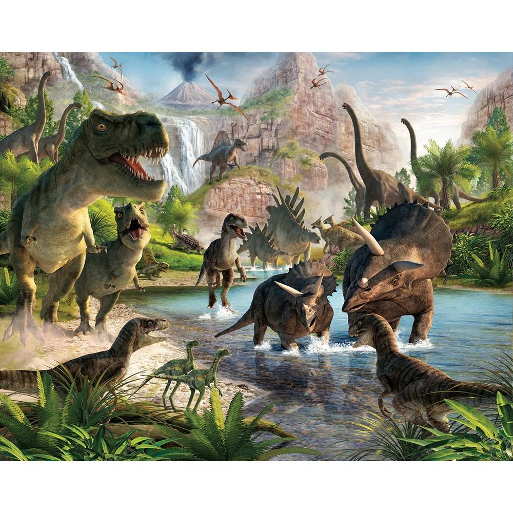 Walltastic 120 In H X 96 W Dinosaur Land Wall Mural Wt41745 The Home Depot - Dinosaurs Murals Walls Walltastic 120 In H X 96 W Dinosaur Land Wall Mural Wt41745 The Home Depot - Dinosaurs Murals Walls