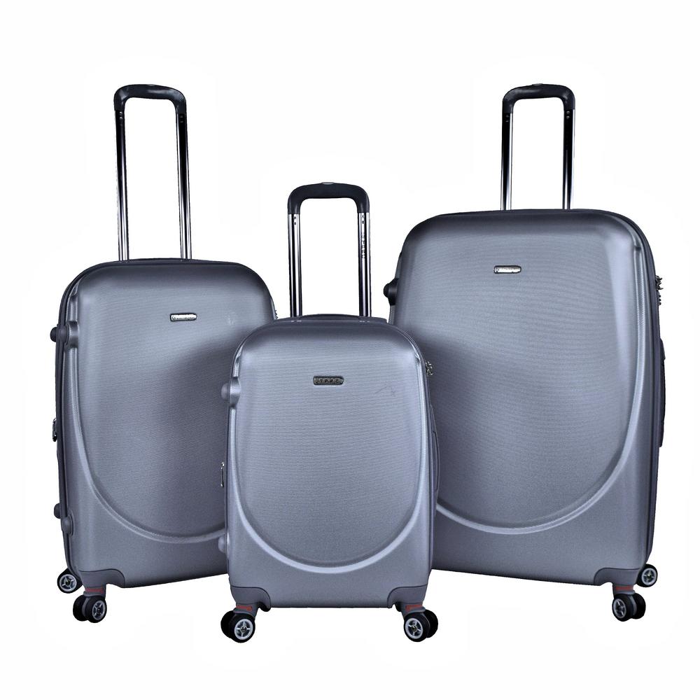 TPRC BARNET 2.0 3-Piece Silver Hardside Expandable Vertical Luggage Set with Spinner Wheels-PR 