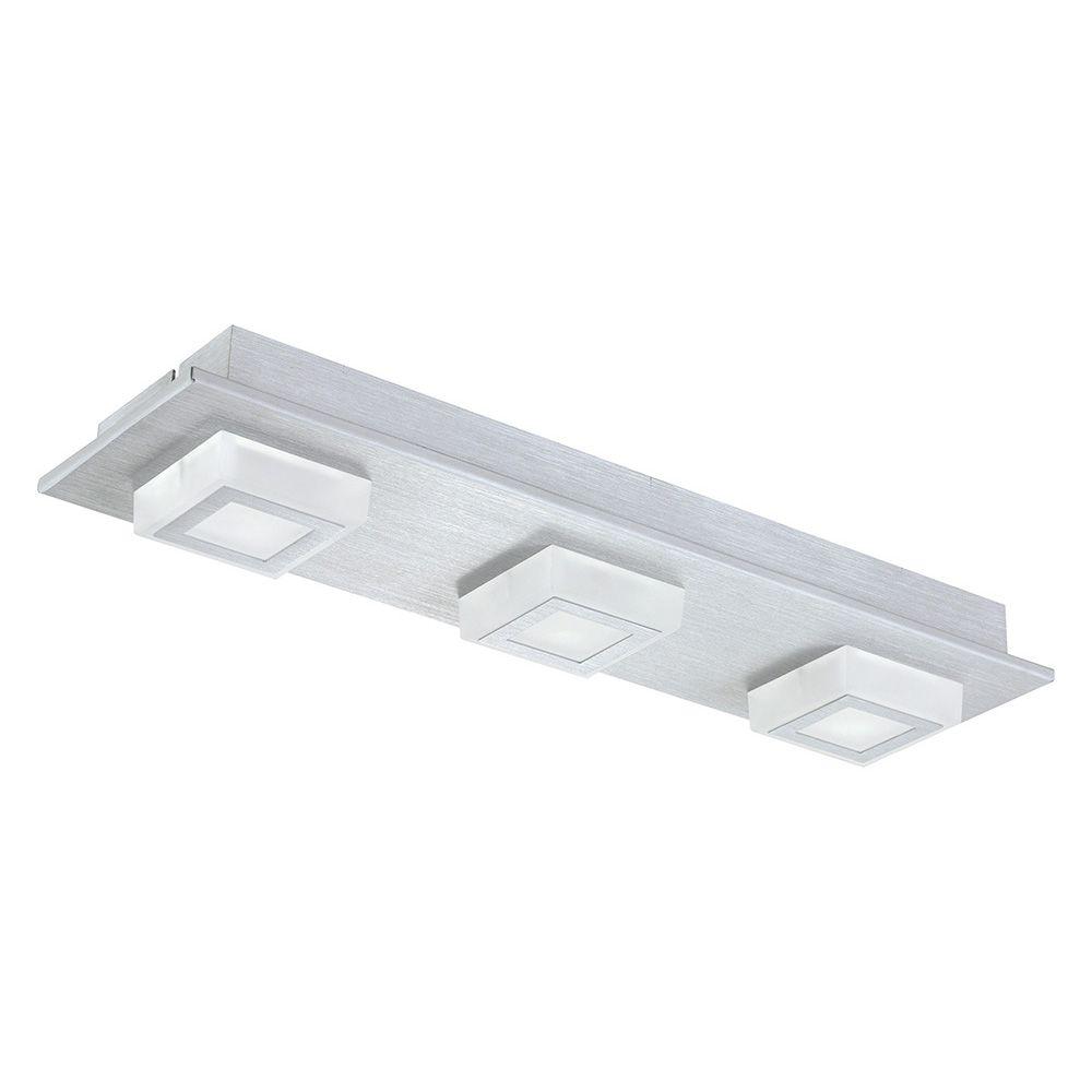 Masiano 17 75 In 3 Light Brushed Aluminum Integrated Led Ceiling Wall Light With White Shades