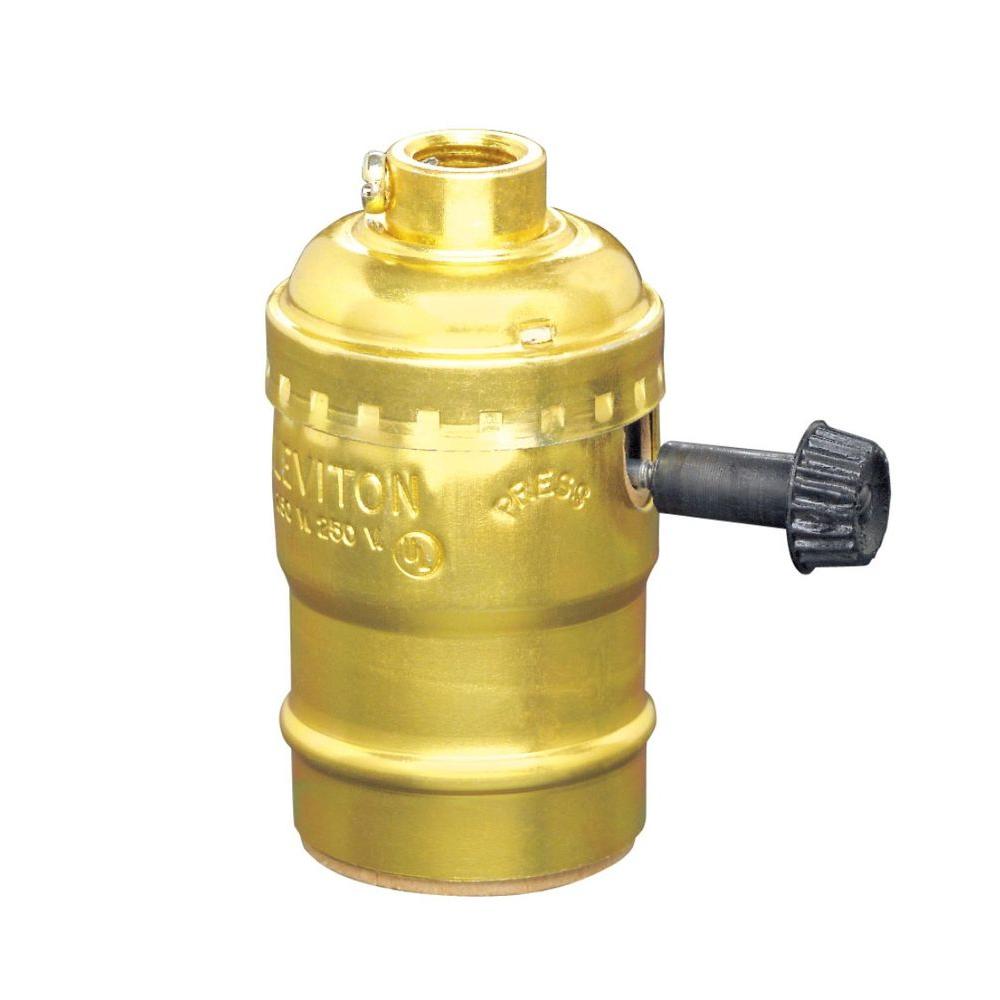 Leviton Turn Knob Socket Lamp Holder, Brass Lamp Socket Replacement