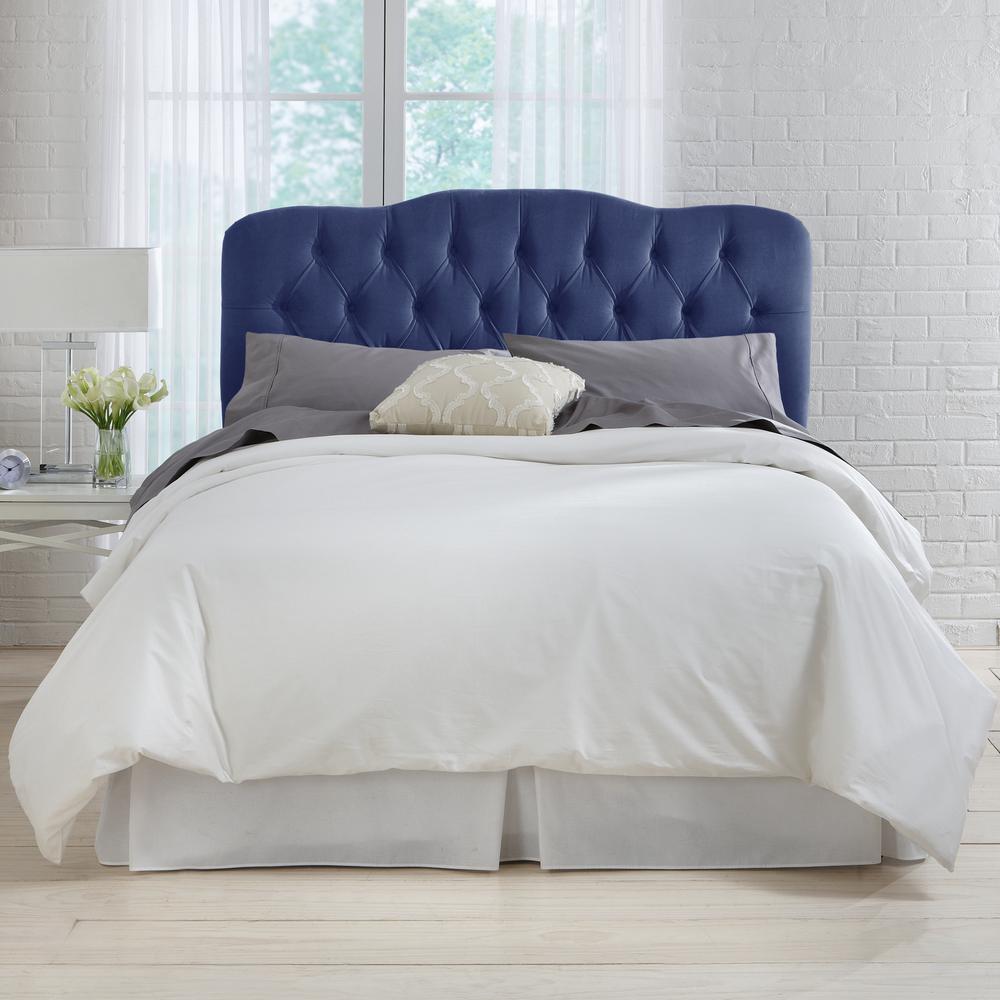 Velvet Navy King Tufted Headboard 743KVLVNV   The Home Depot