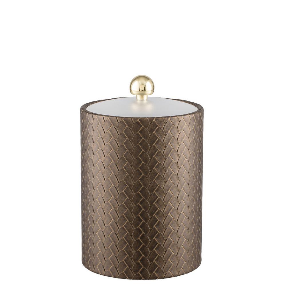 Kraftware Contempo 2 Qt. White Tall Ice Bucket with Thick Lucite Lid