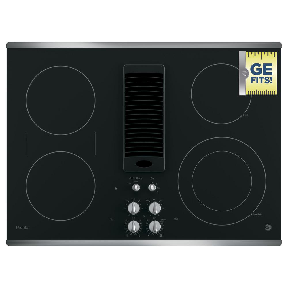 Downdraft Electric Cooktops The Home Depot Radiant Electric Downdraft Cooktop In Stainless Steel With