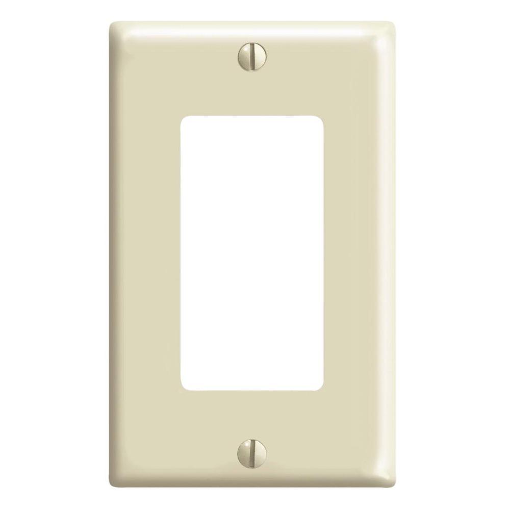 Leviton Decora 1 Gang Wall Plate Ivory R51 80401 00i The Home Depot Leviton Decora 1 Gang Wall Plate Ivory