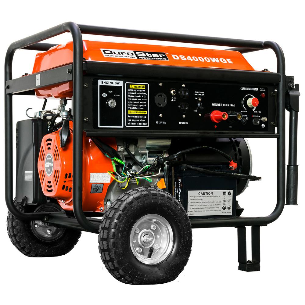 Durostar 3500 Watt Gasoline Ed Electric Start Portable 3 500 Watt 210 Amp Gasoline Ed Portable Generator Welder With Electric Start