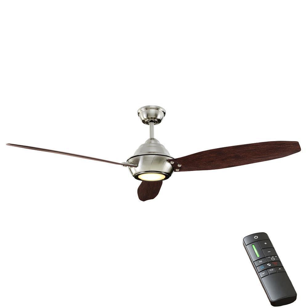 Great Room 3 Blades Quick Install Ceiling Fans With Lights Integrated Led Indoor Outdoor Brushed Nickel Ceiling Fan With Light
