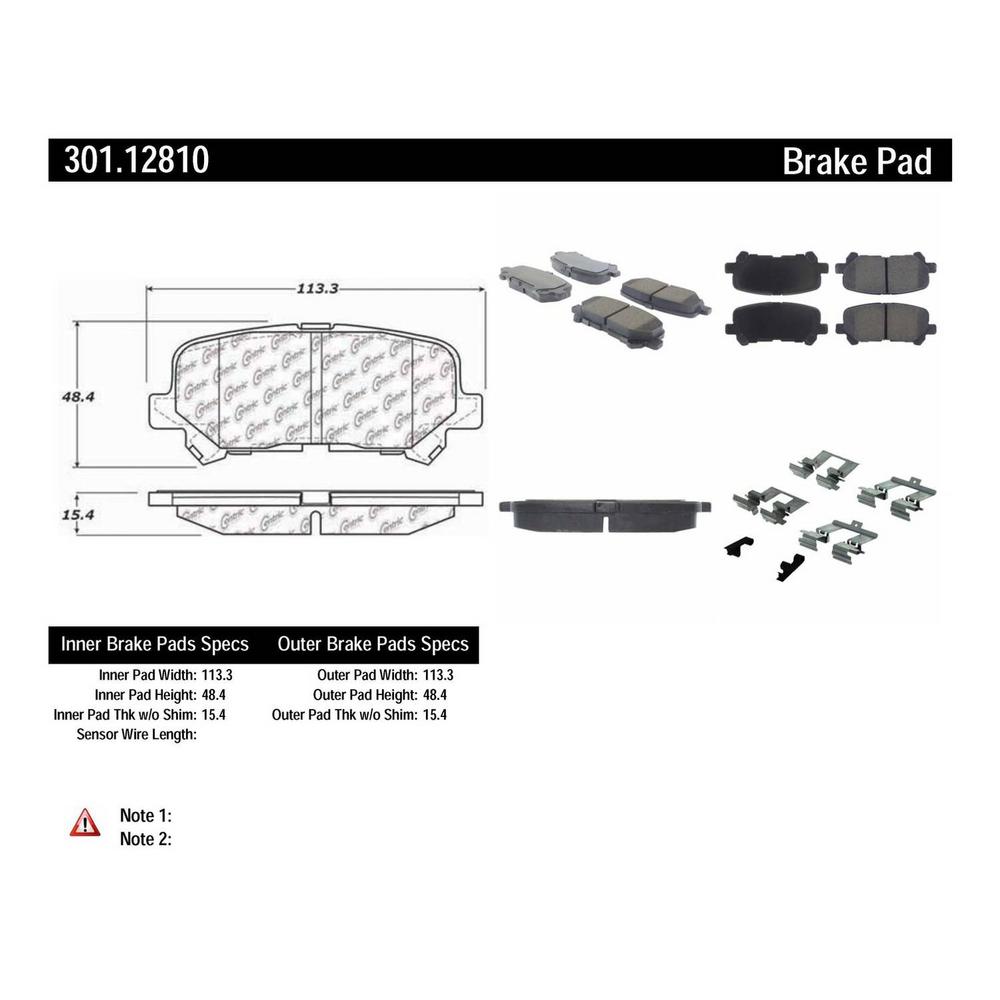 Disc Brake Pad Set-Premium Ceramic Pads with Shims and Hardware Rear Centric