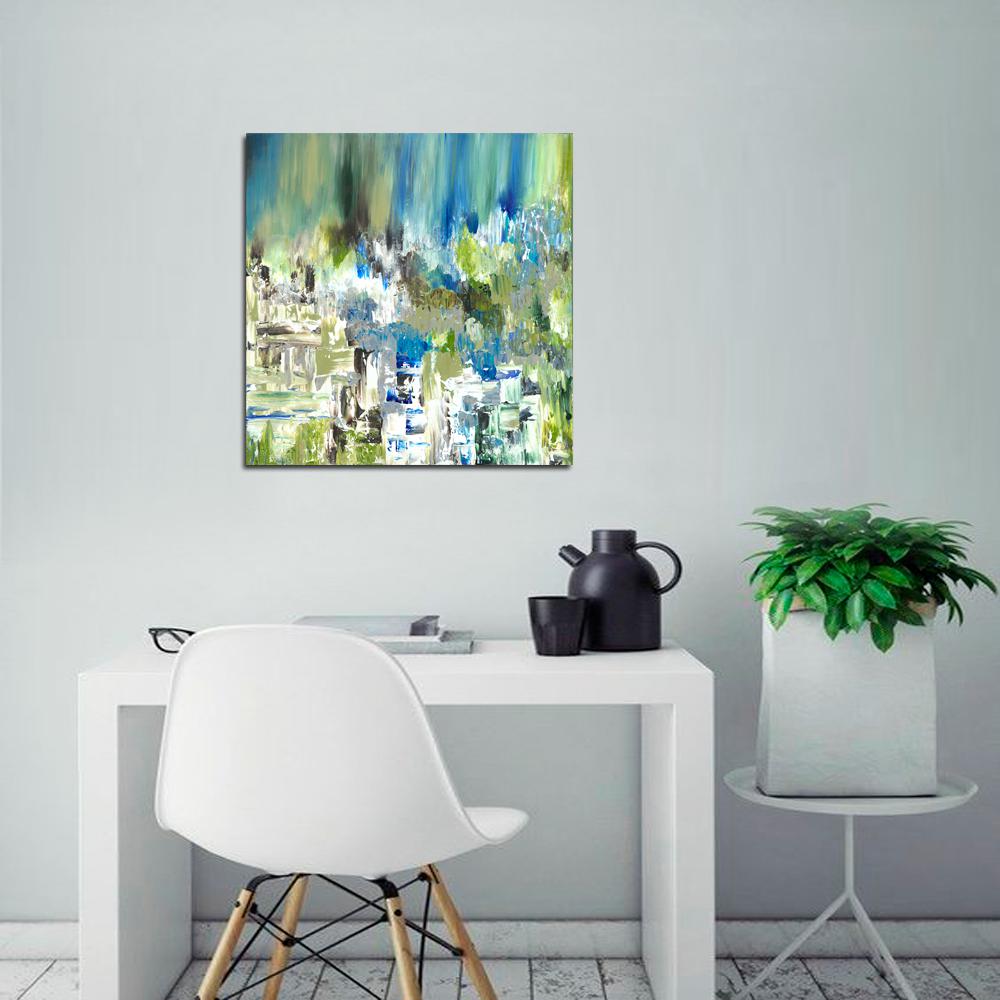 36 In X Summery Pond Ii Abstract By Sanjay Patel Printed Canvas Wall Art