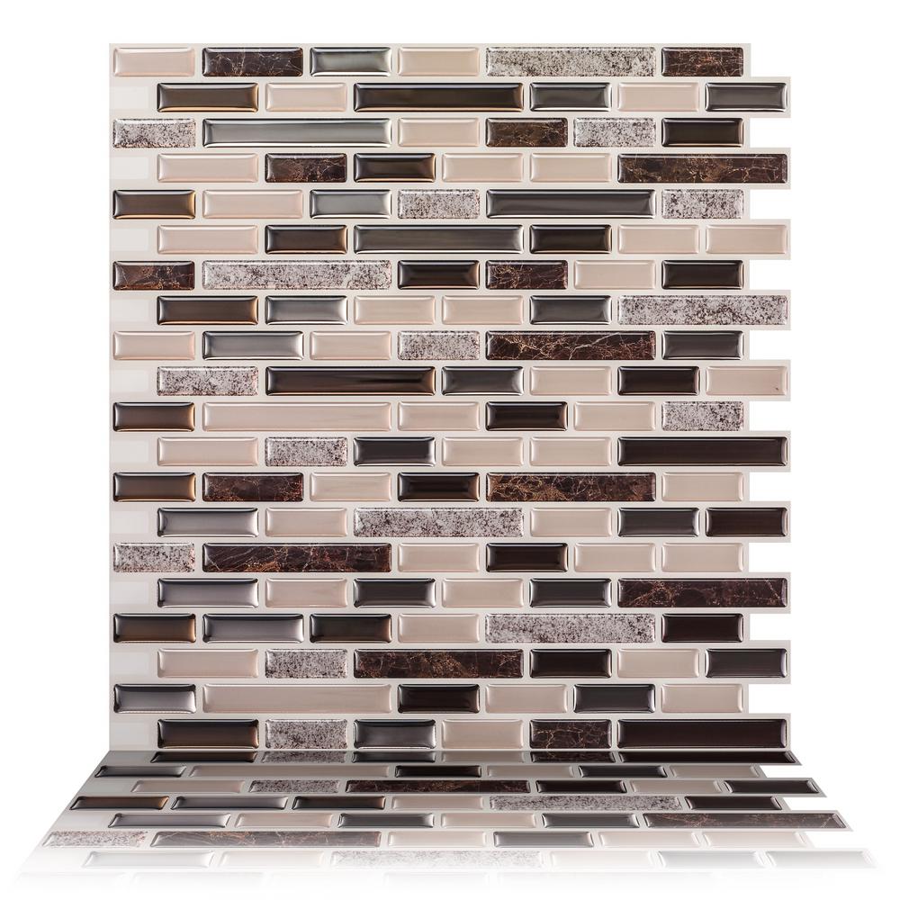 Tic Tac Tiles Como Crema 12 in. W x 12 in. H Peel and Stick Decorative ...