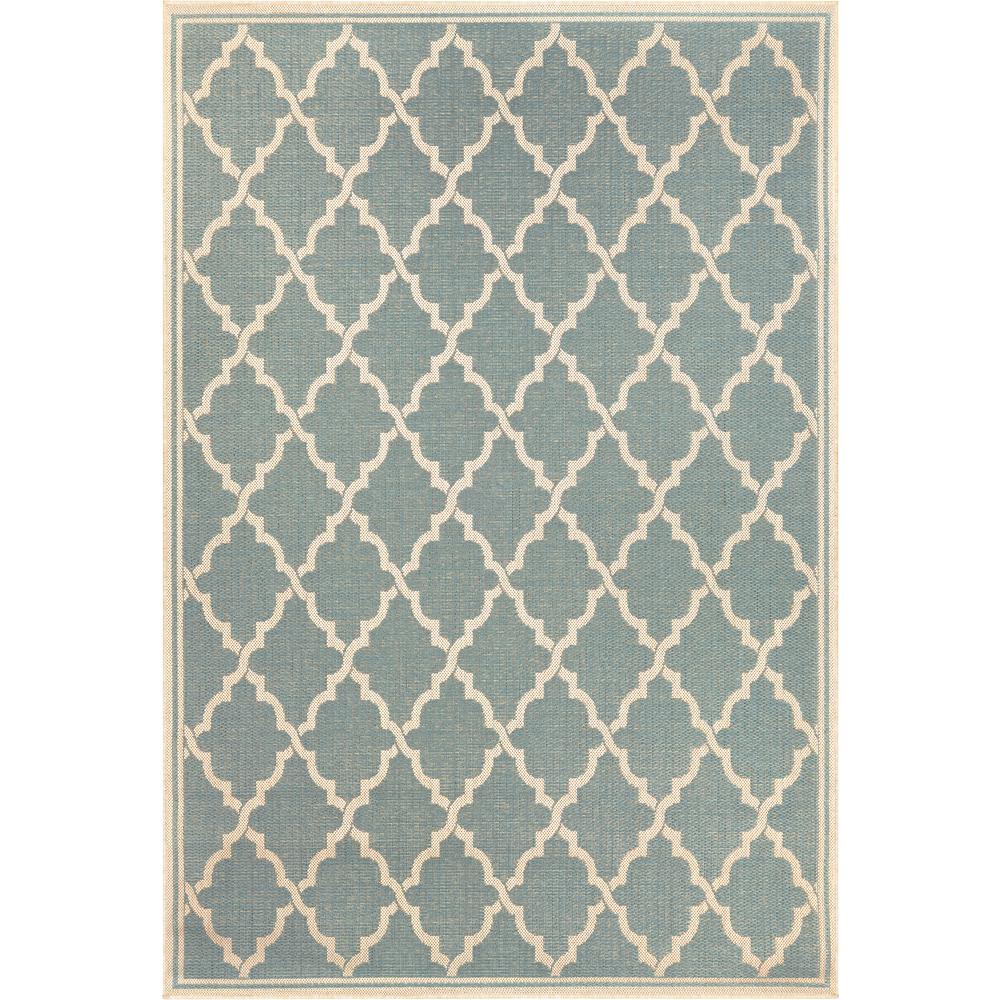 Couristan Monaco Ocean Port Turquoise Sand 2 Ft X 4 Indoor Outdoor Area Rug