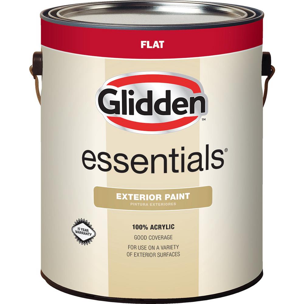 Glidden Essentials 1 Gal Base 3 Flat Exterior Paint Gle 5013n 01 Base 3 Flat Exterior Paint Gle 5013n 01 The Home Depot