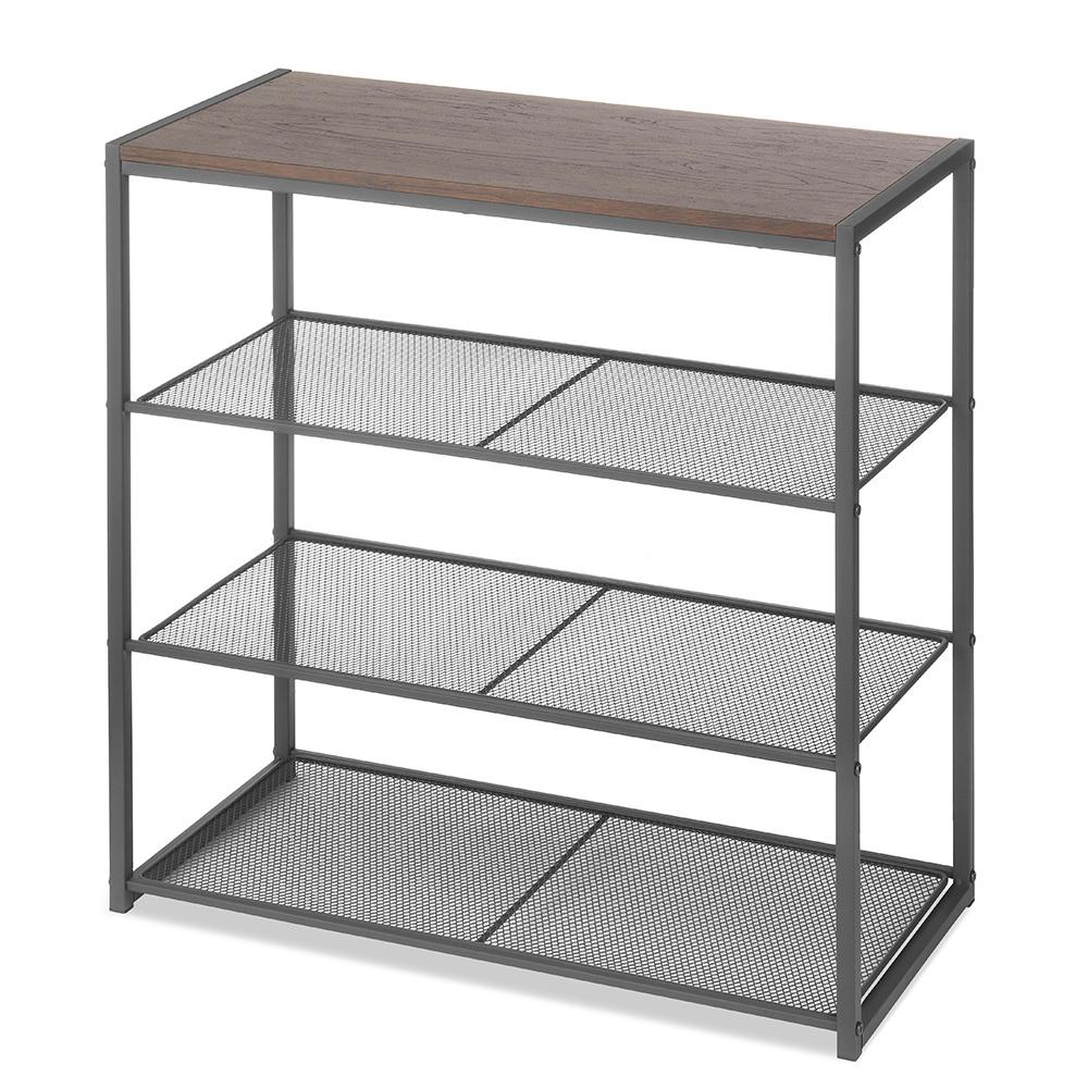 Whitmor 12.88 in. x 25.88 in. Wood and Metal 4Tier Shelving Unit6675