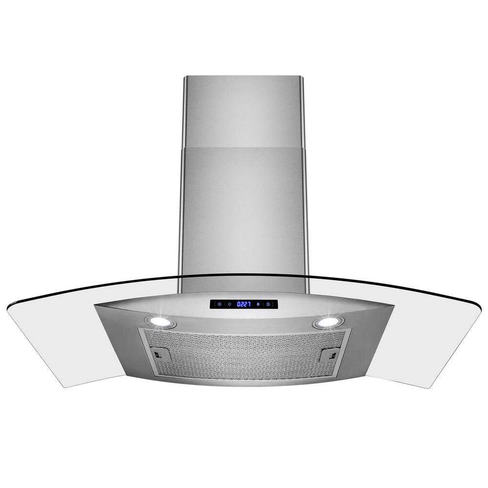 AKDY 36 in. Convertible Wall Mount Range Hood in Stainless Steel with