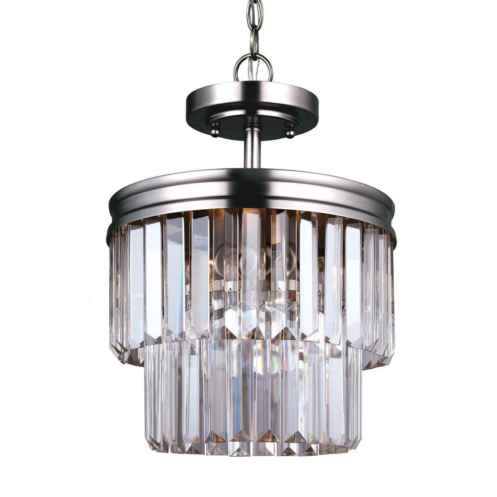 Sea Gull Lighting Carondelet 2 Light Antique Brushed Nickel Semi Sea Gull Lighting Carondelet 2 Light Antique Brushed Nickel Semi Flushmount Convertible Pendant