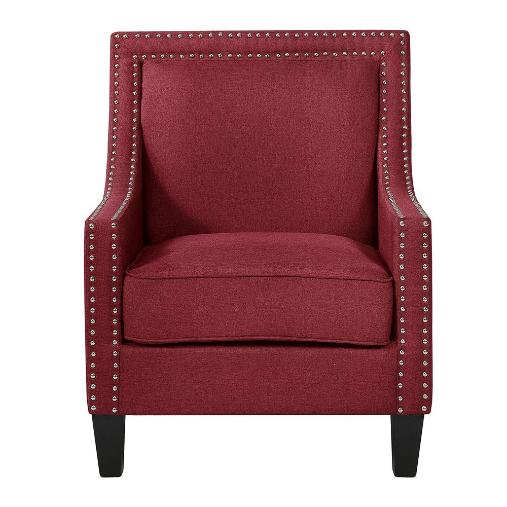 Harper & Bright Designs Red Lyn Lounge Accent Chair PP189449JAA The