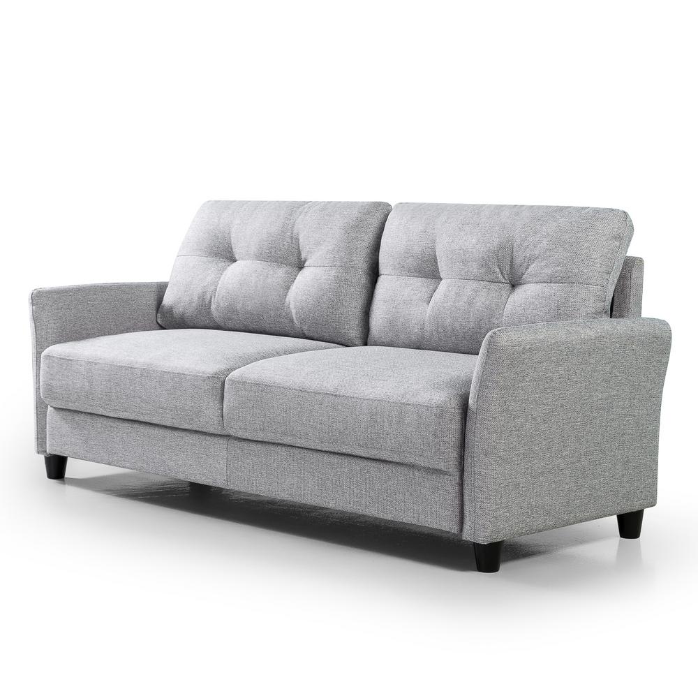 Zinus Ricardo 3-Seat Soft Grey Upholstered Sofa USSRDF-3SG - The Home Depot