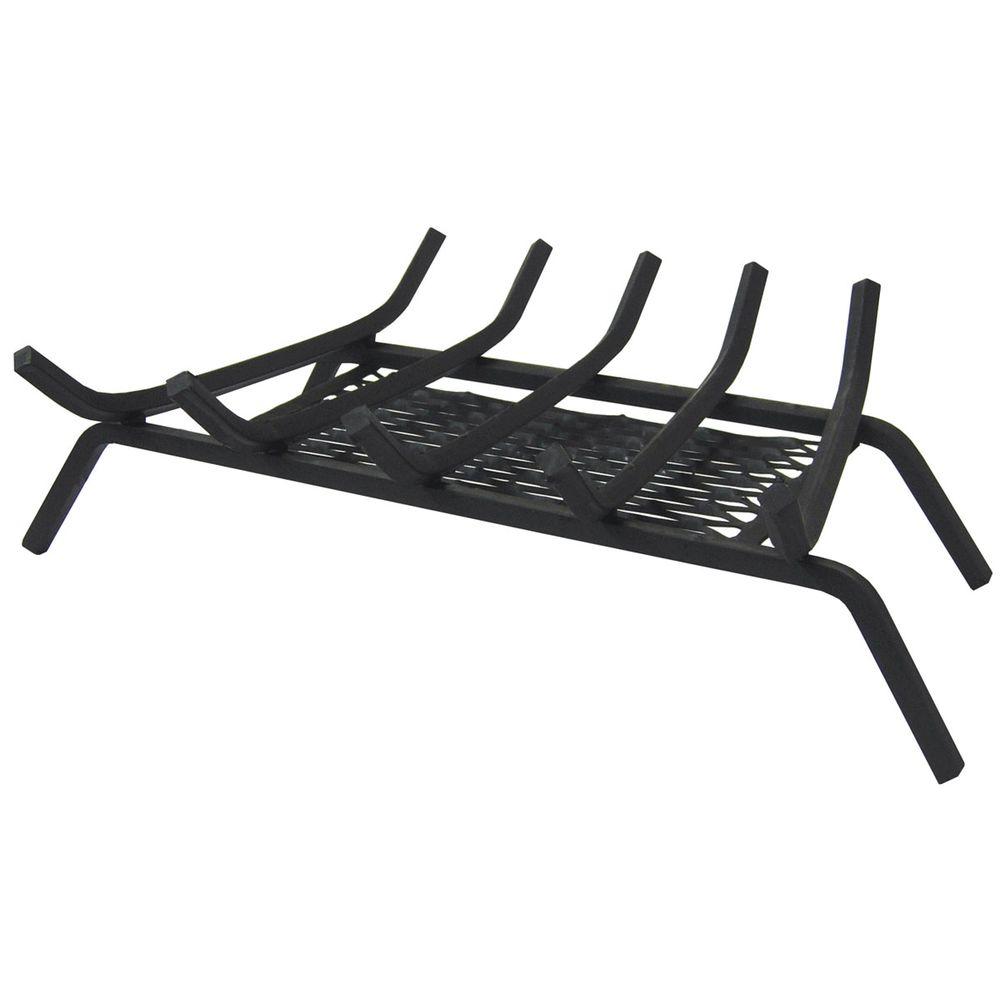 LANDMANN - 23 in. Fireplace Grate with Ember Retainer - Lift your firewood up and allow airflow to keep flames burning hotter and longer. Holds embers to increase heat produced by wood-burning fireplaces. - THD SKU# 602614