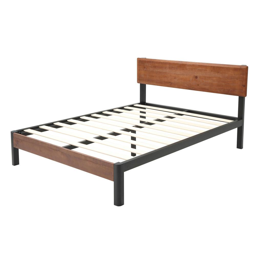 Featured image of post Metal Bed Frame With Wood Headboard