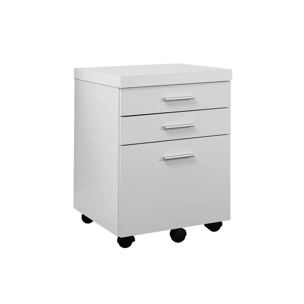 3 Drawer Rolling Portable Filing White VM7048 The Home Depot