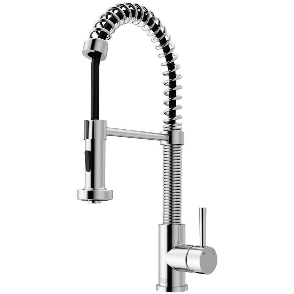 Vigo Edison Single Handle Pull Down Sprayer Kitchen Faucet In Chrome
