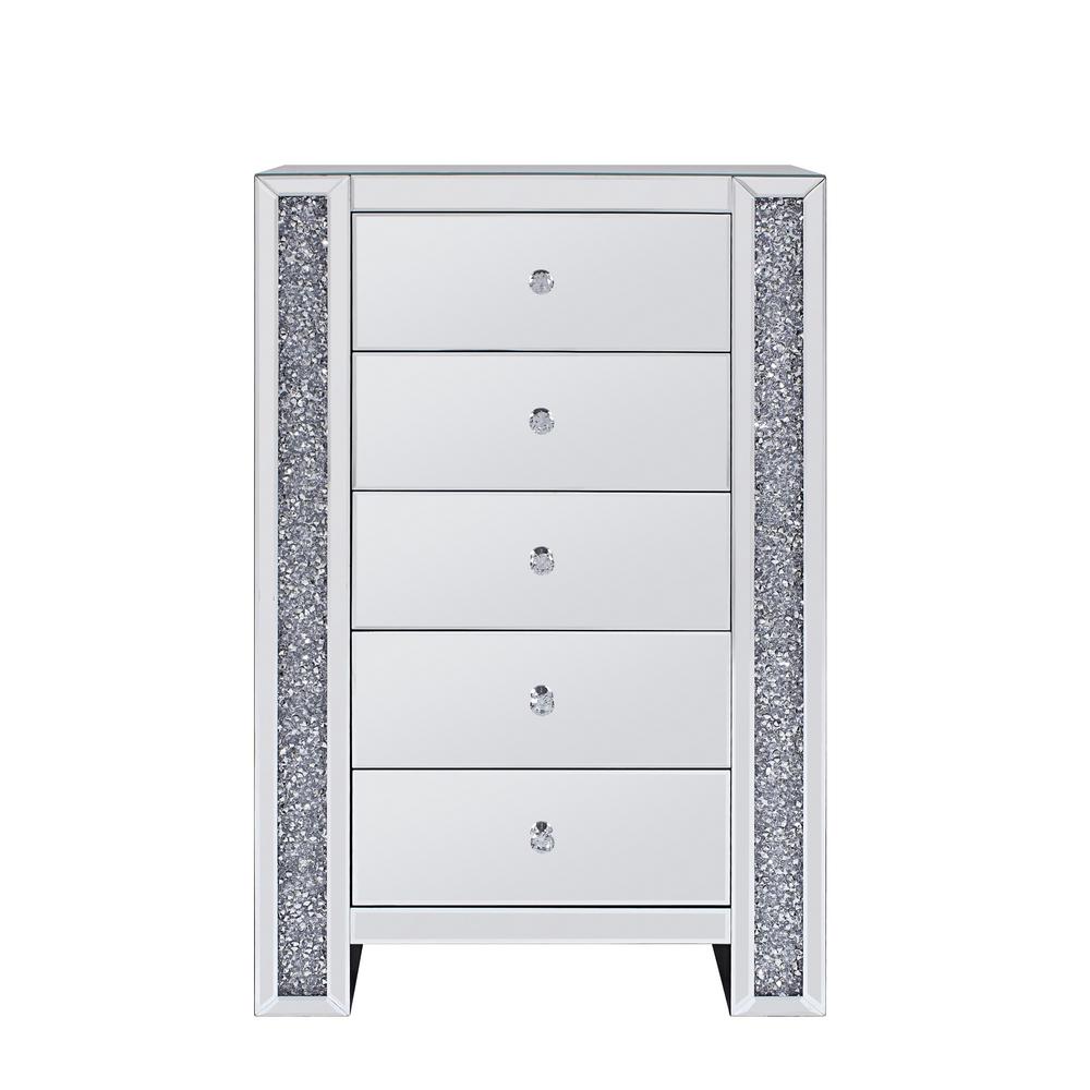 Acme Furniture Noralie Mirrored and Faux Diamonds Console ...