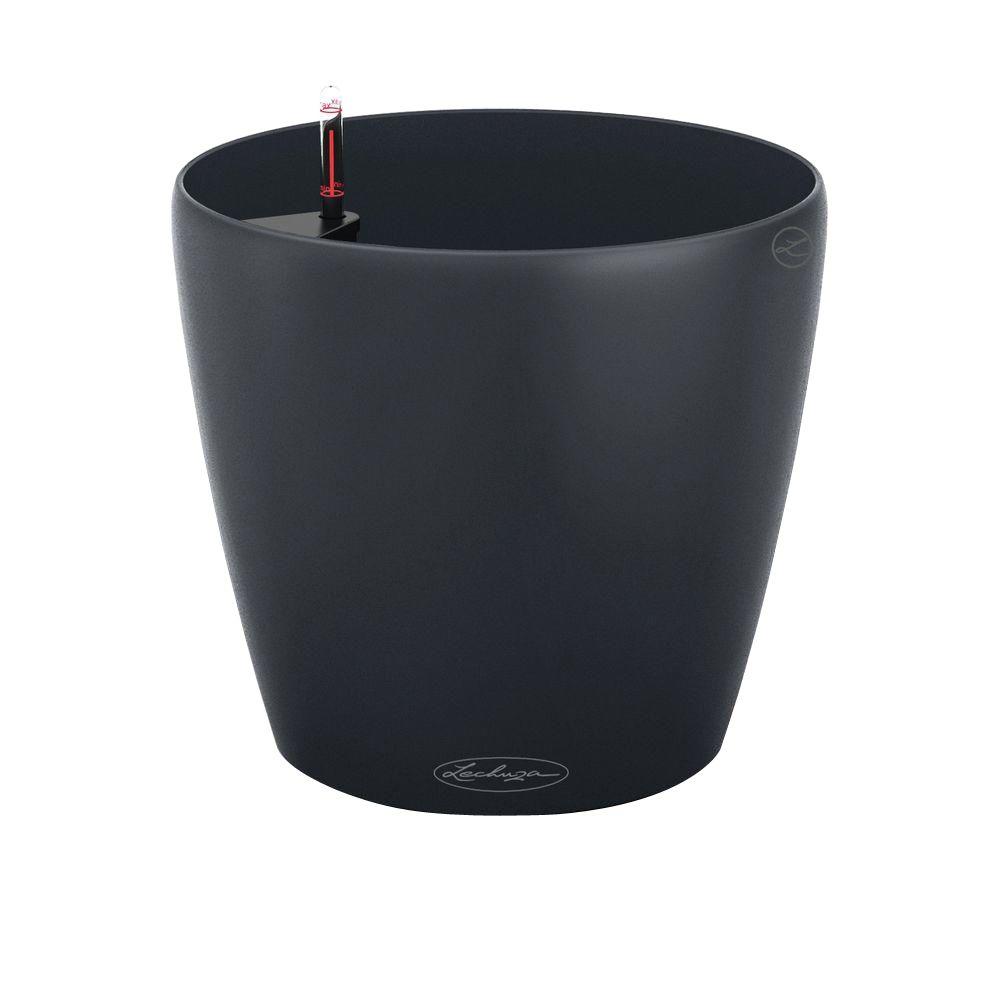 Plastic Slate Plant Pots Planters The Home Depot Dia Slate Self Watering Plastic Planter