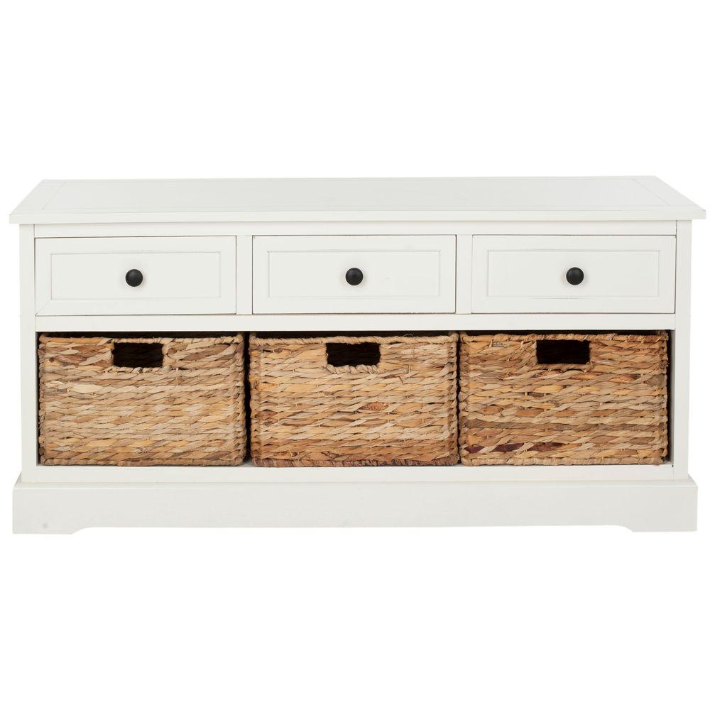 Safavieh Damien 3 Drawer Wood Storage Unit In Vintage Grey