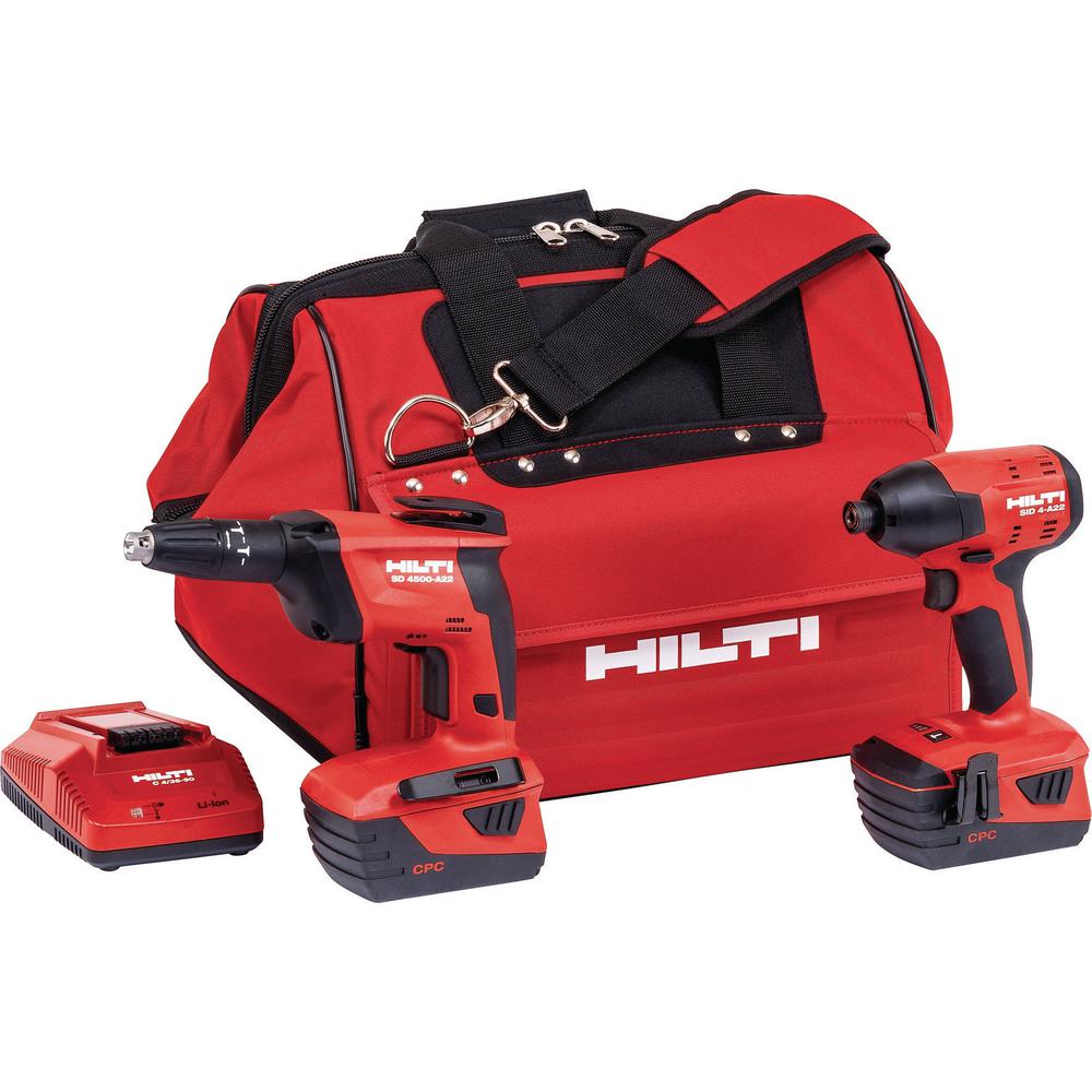 Hilti 22Volt LithiumIon Cordless Impact Drill Driver/Drywall Screw