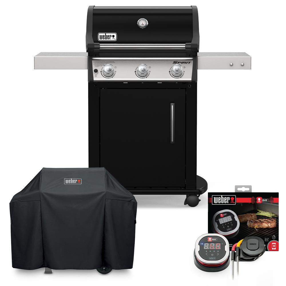 er Spirit E315 Liquid Propane Gas Grill Combo with Cover and iGrill