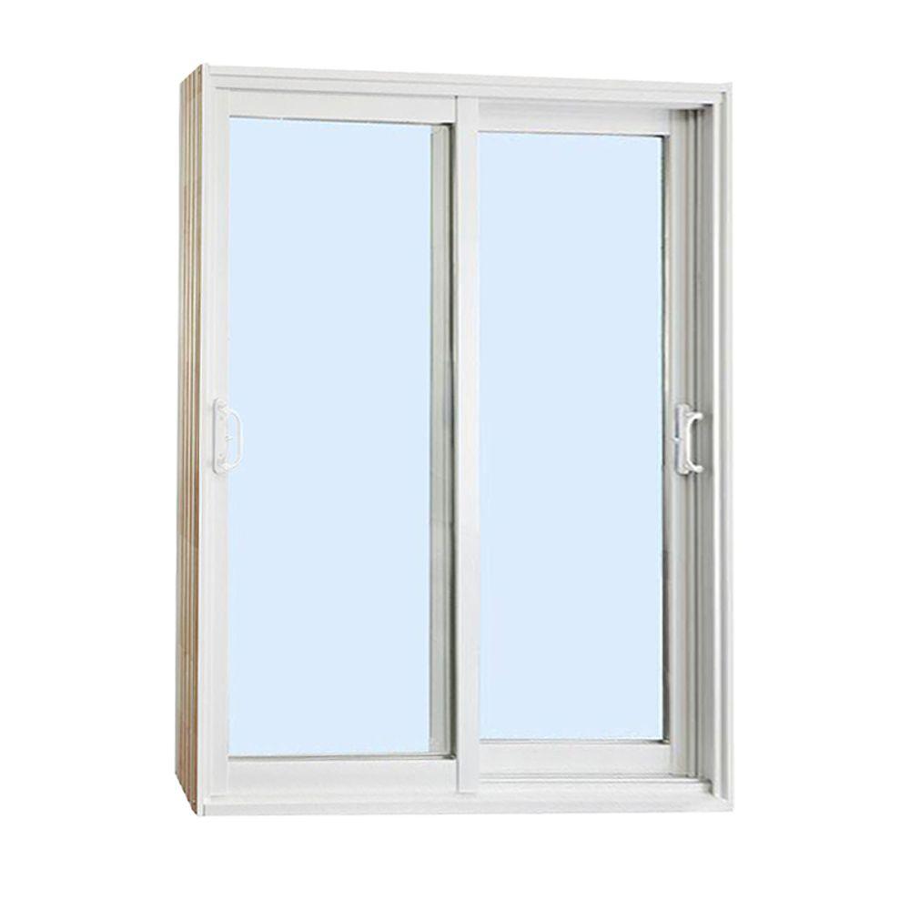 stanley doors 60 in. x 80 in. double sliding patio door clear low